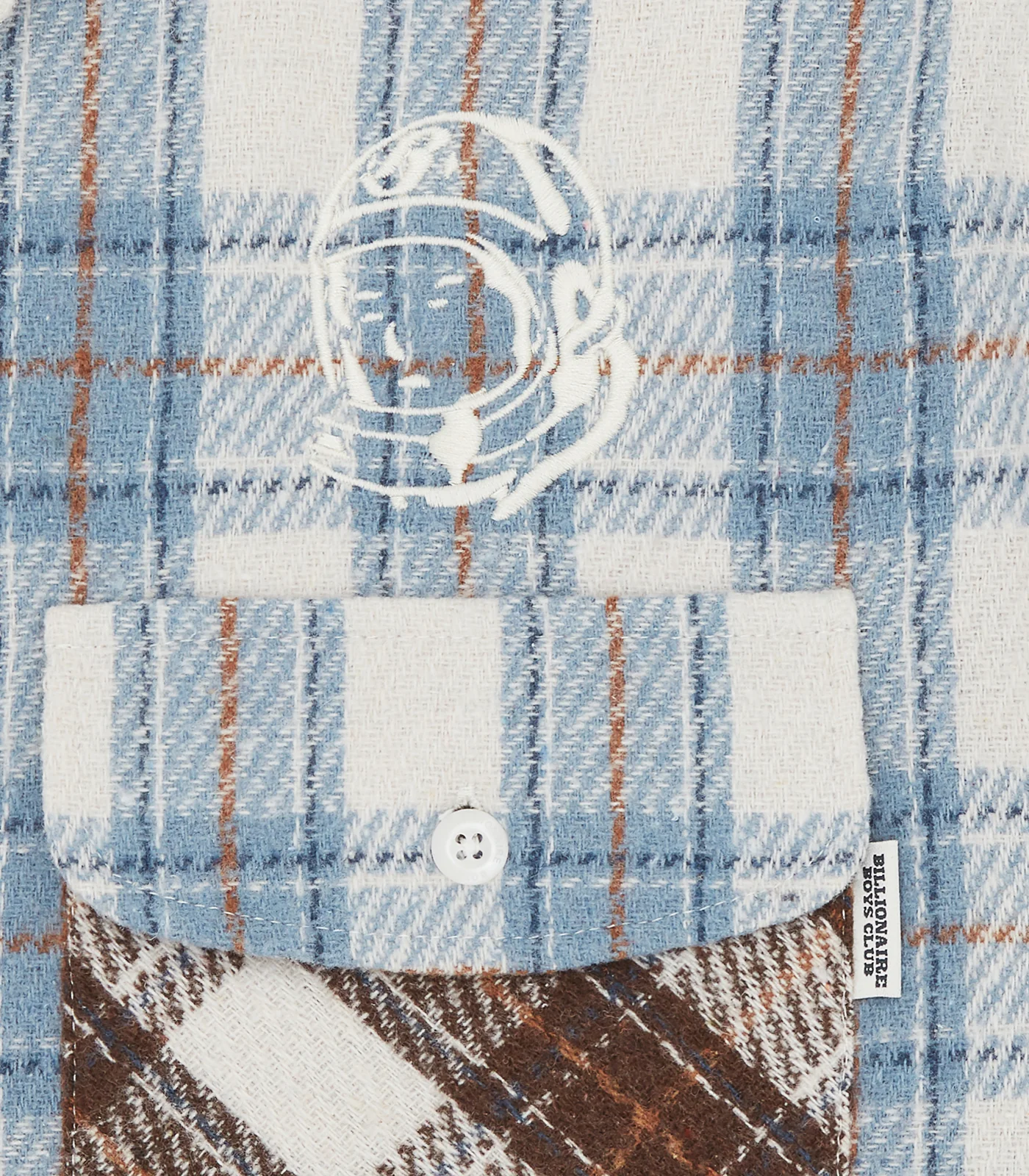 ARCH LOGO PATCHWORK CHECK SHIRT - BROWN/BLUE CHECK - Image 5