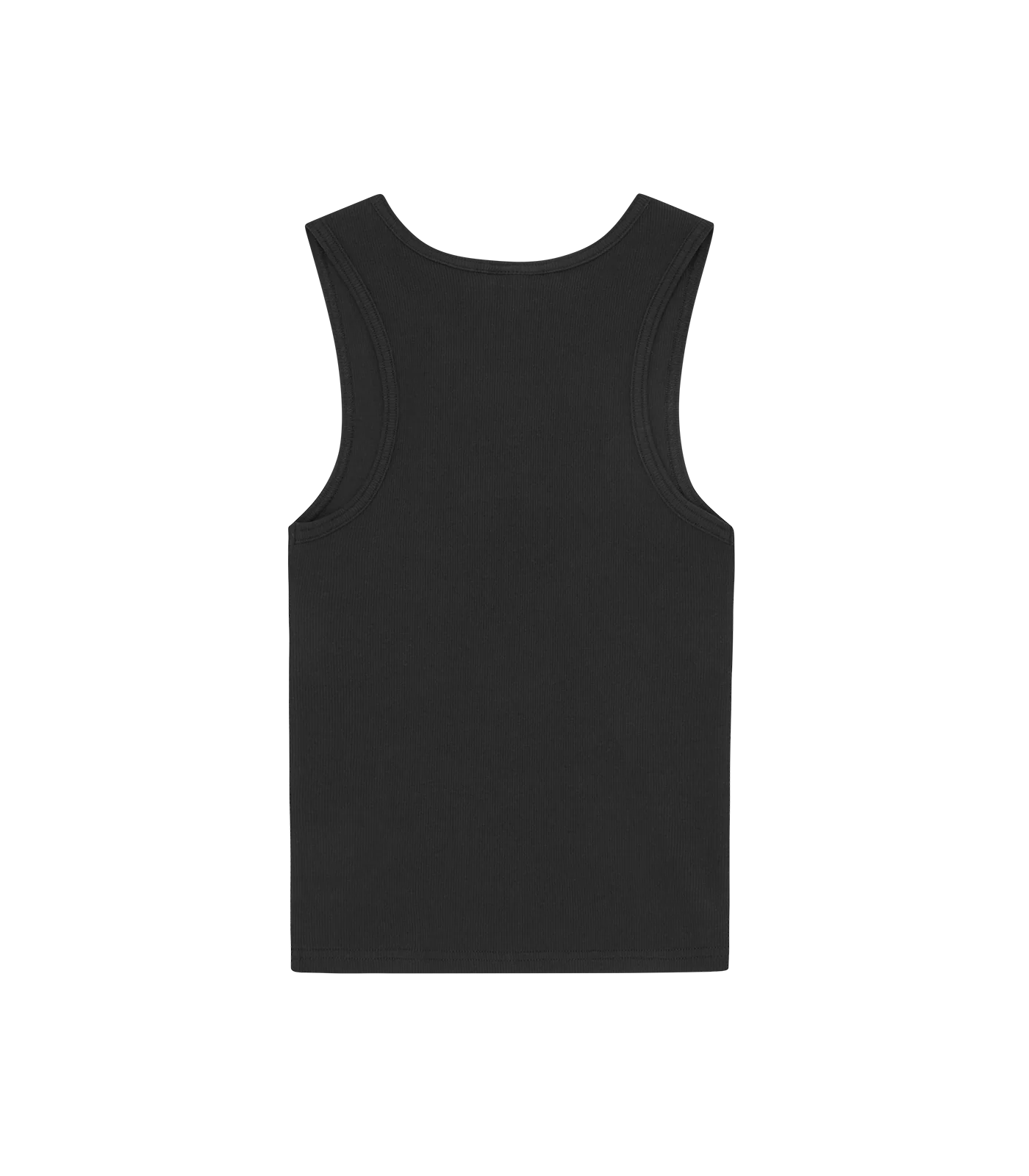 BEADED RUNNING DOG RIBBED VEST TOP - BLACK - Image 2
