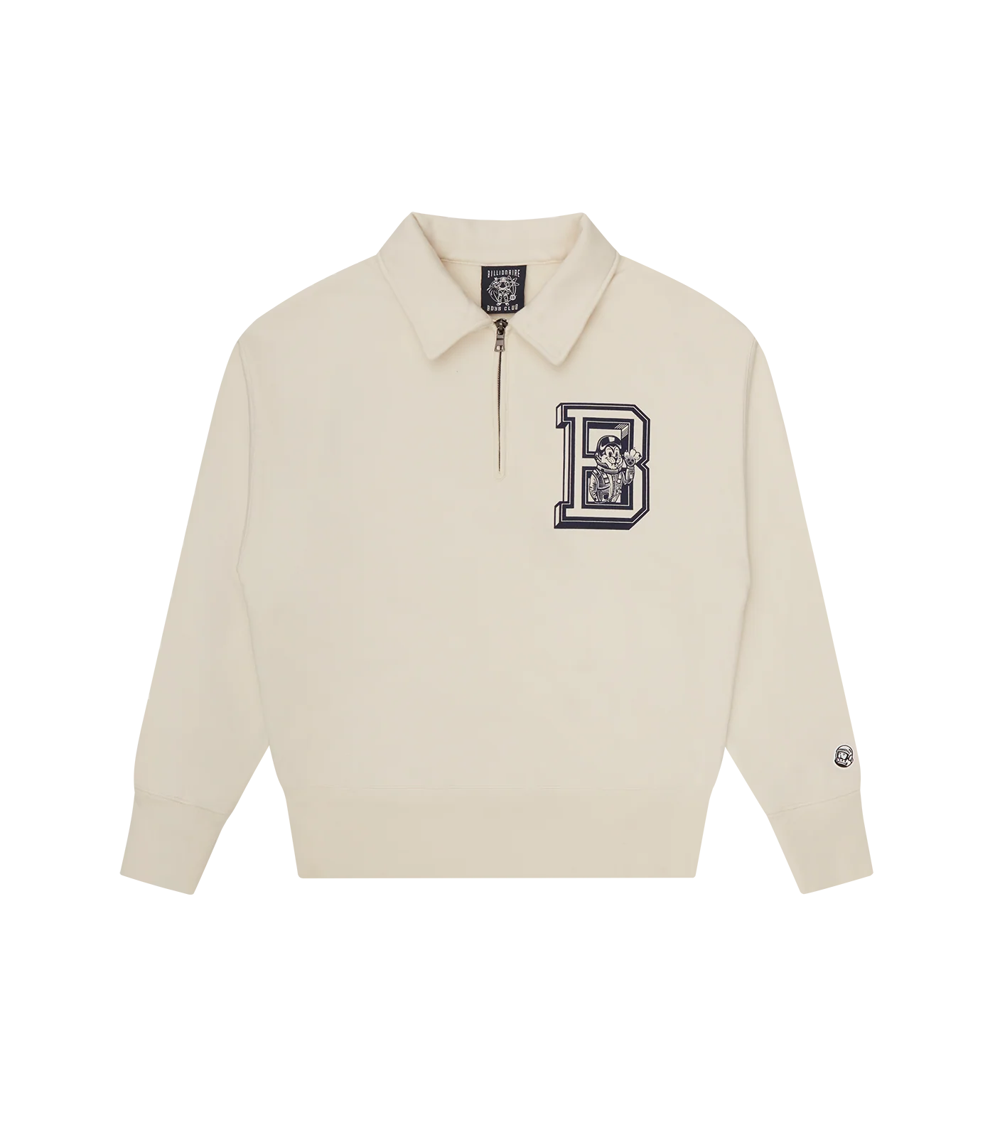 COLLEGE QUARTER ZIP - OFF WHITE