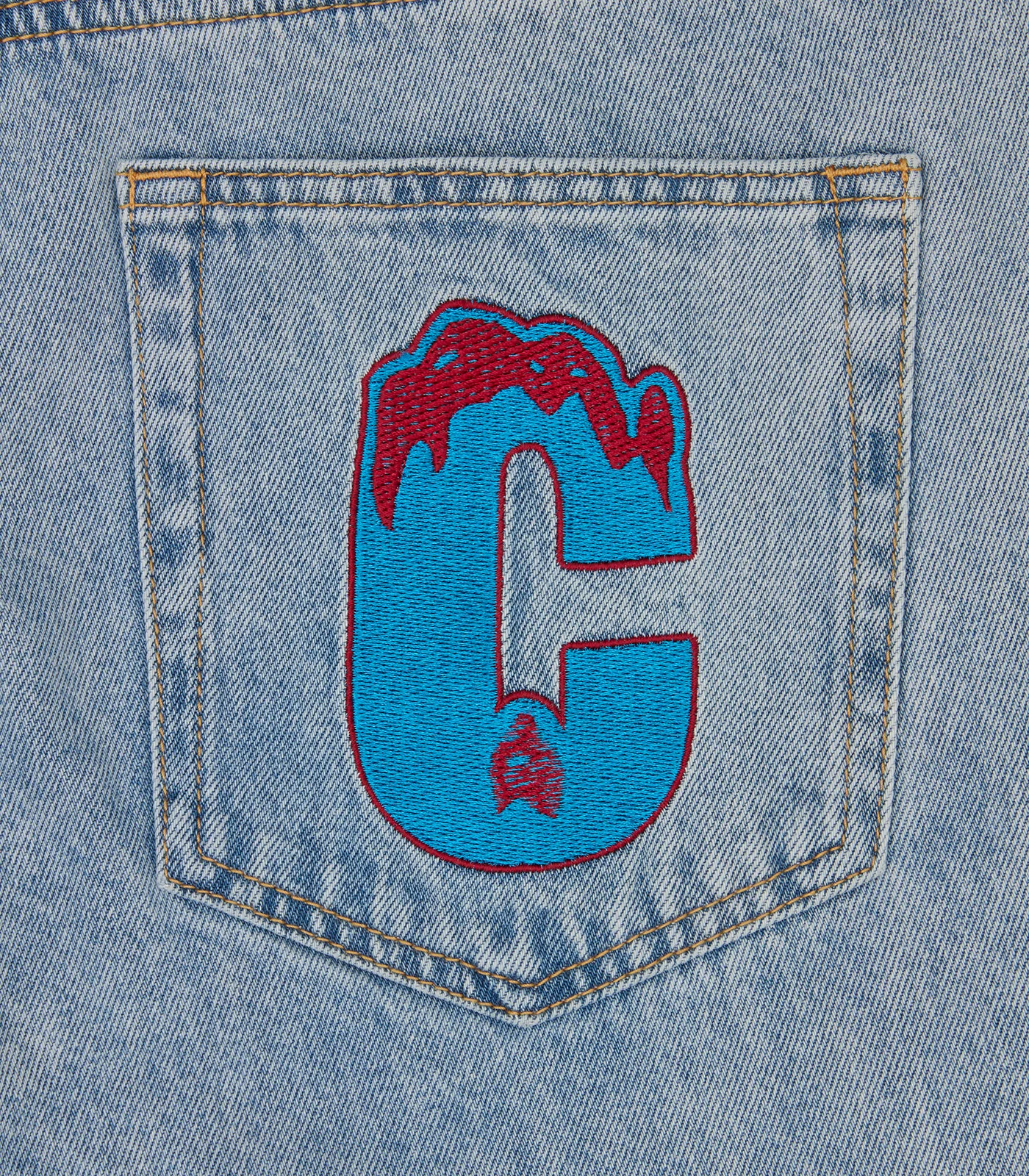 CRYSTAL RUNNING DOG DENIM PANT - LIGHT WASH BLUE - Image 6