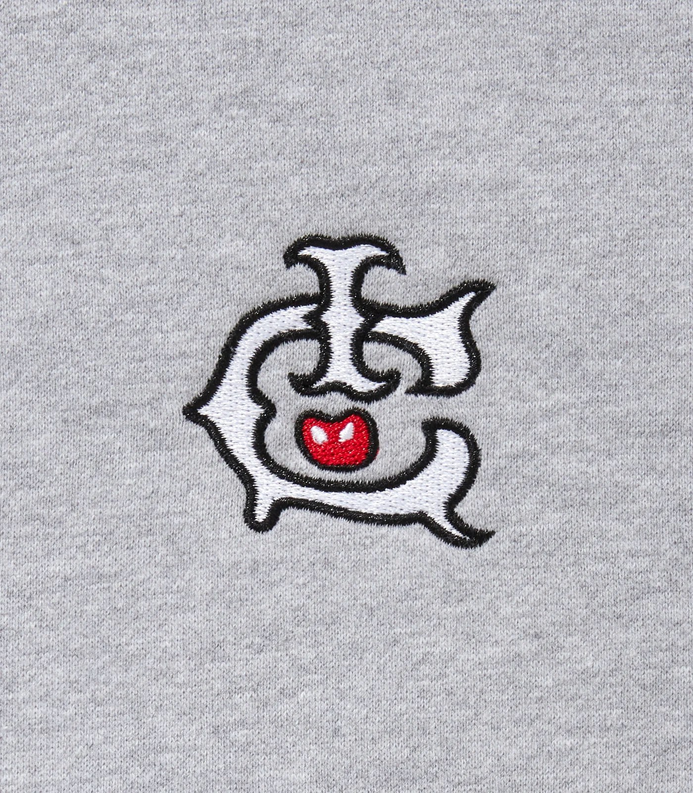 EMBROIDERED RUNNING DOG HOODIE - GREY - Image 3