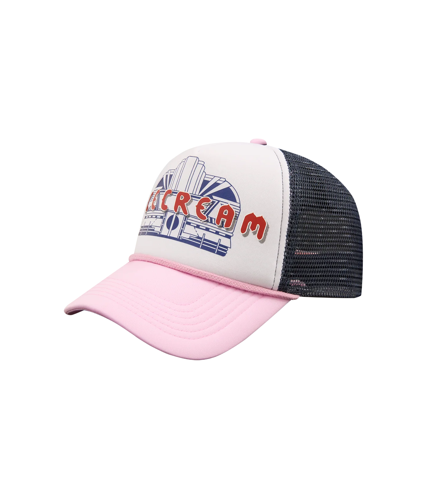 ICECREAM DINER TRUCKER CAP - WHITE/PINK