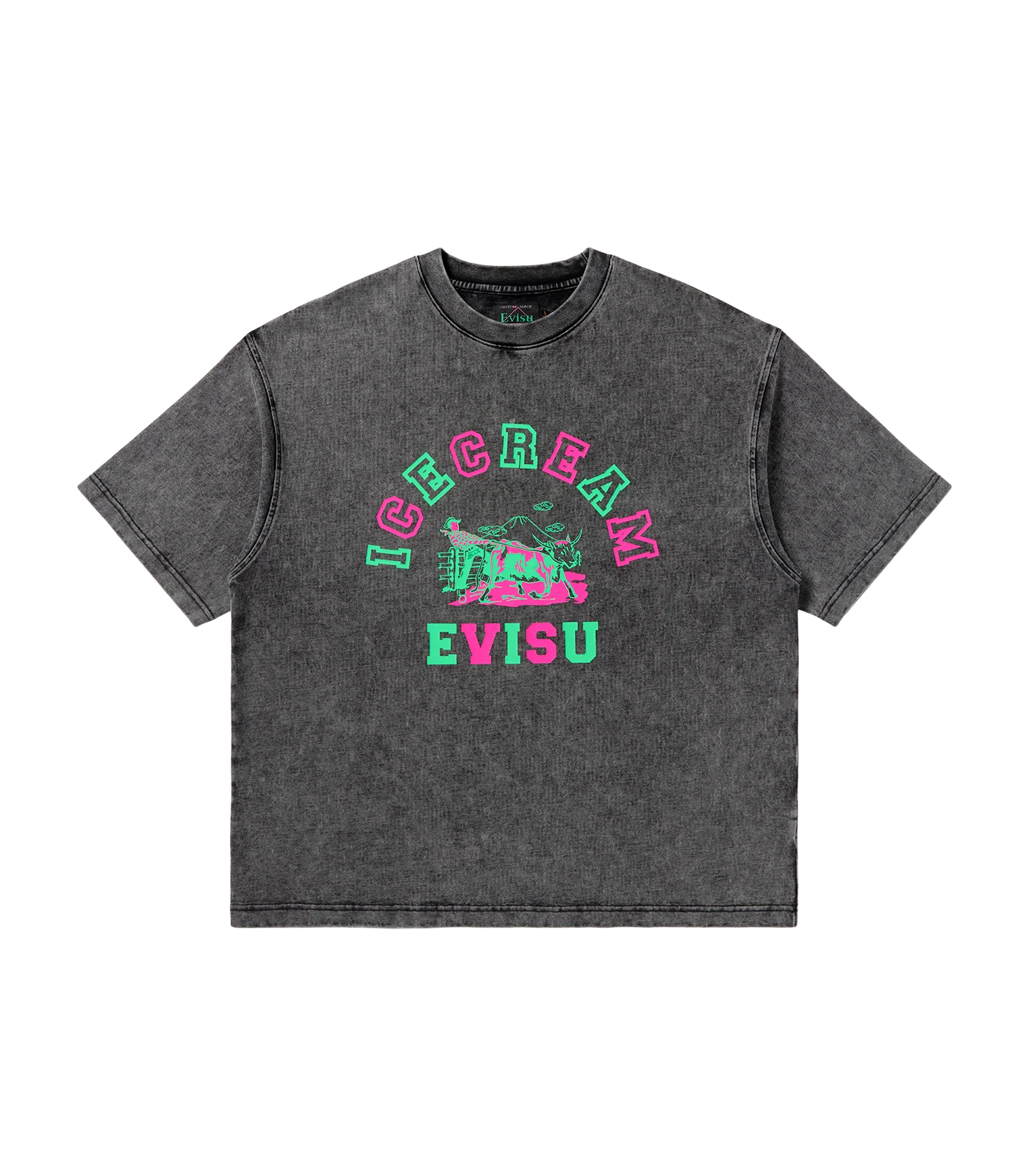 EVISU X ICECREAM PRINTED T-SHIRT - BLACK
