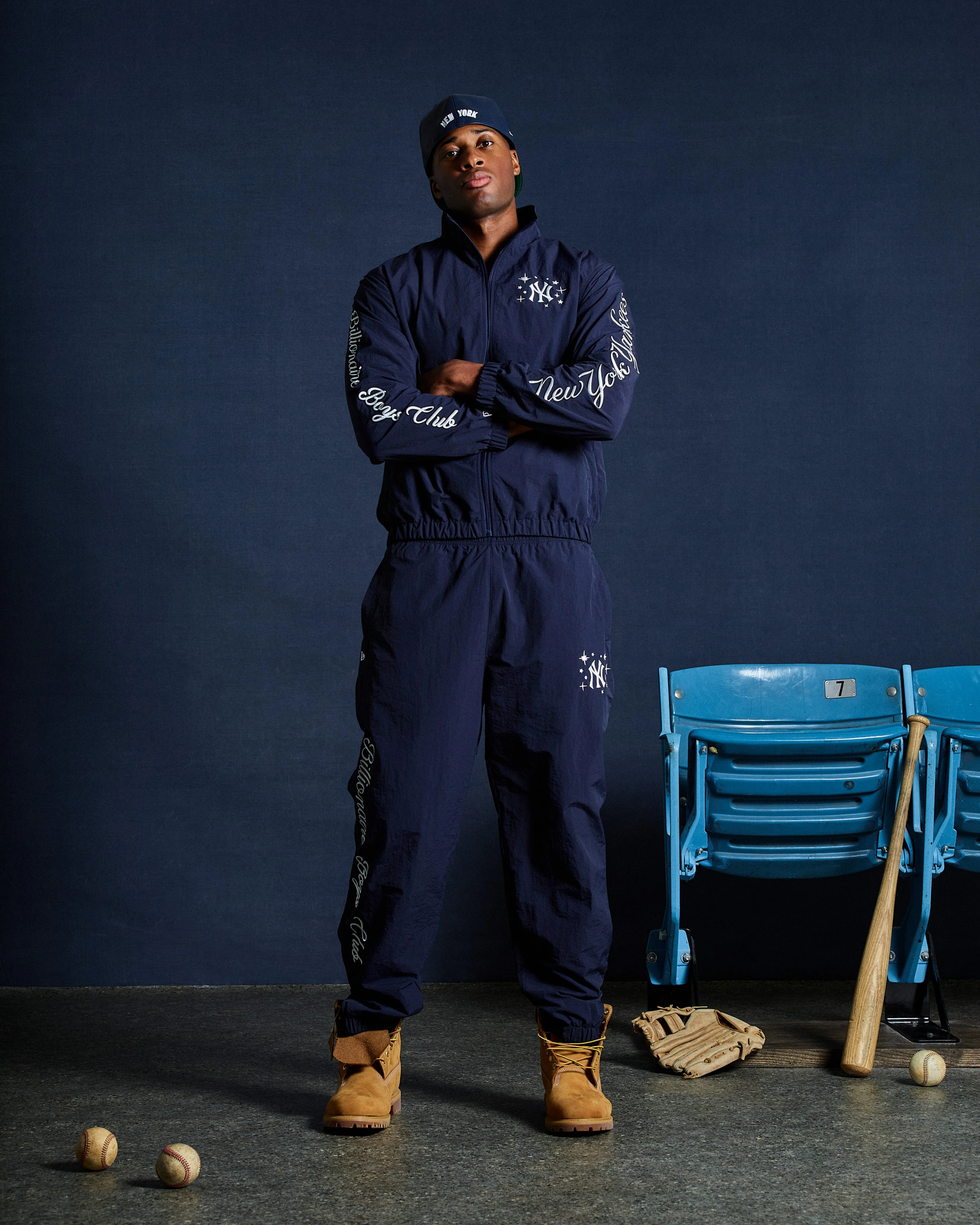NYY NYLON WINDBREAKER - NAVY - Image 3