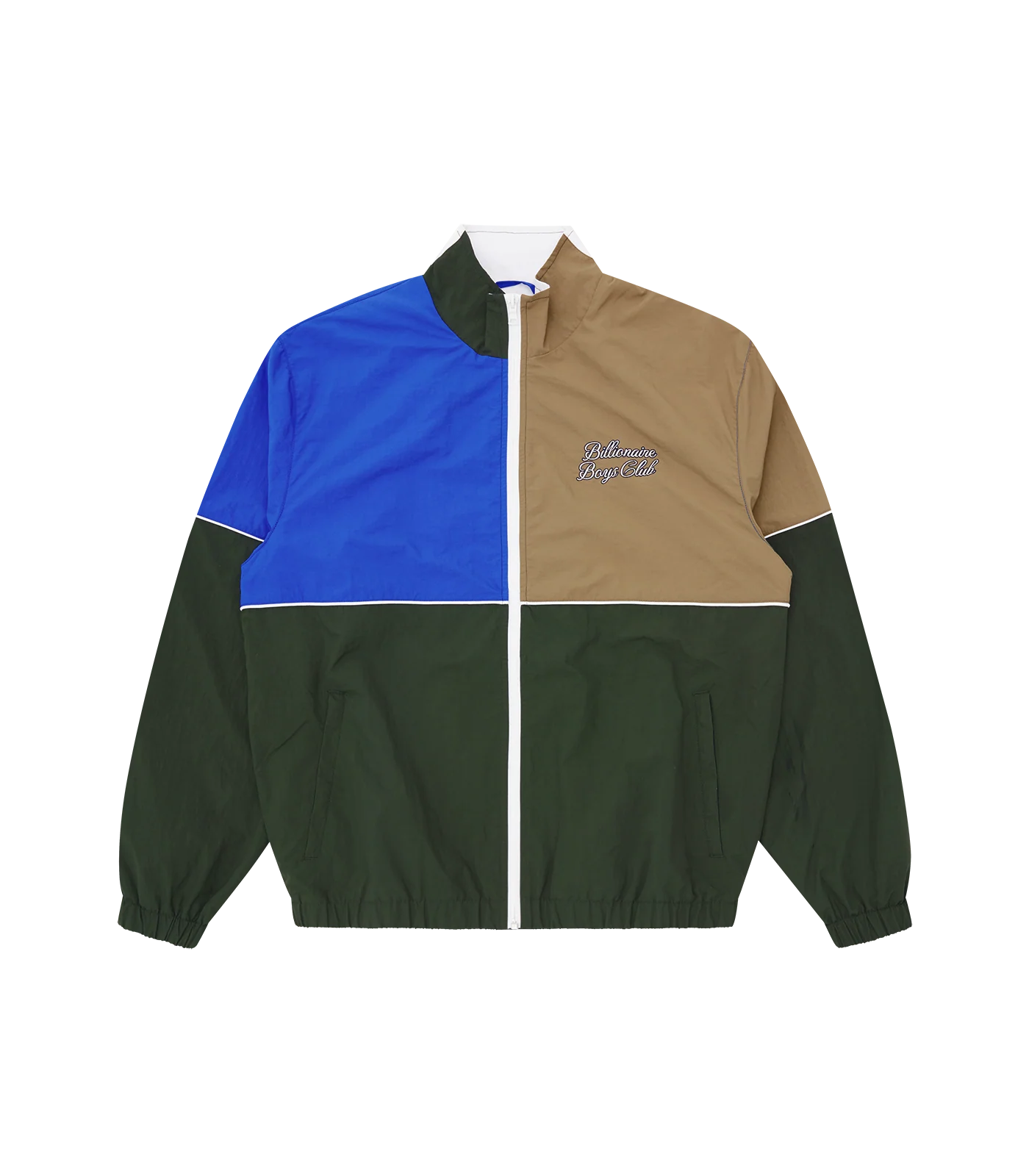 PANELLED NYLON TRACK JACKET - DARK GREEN