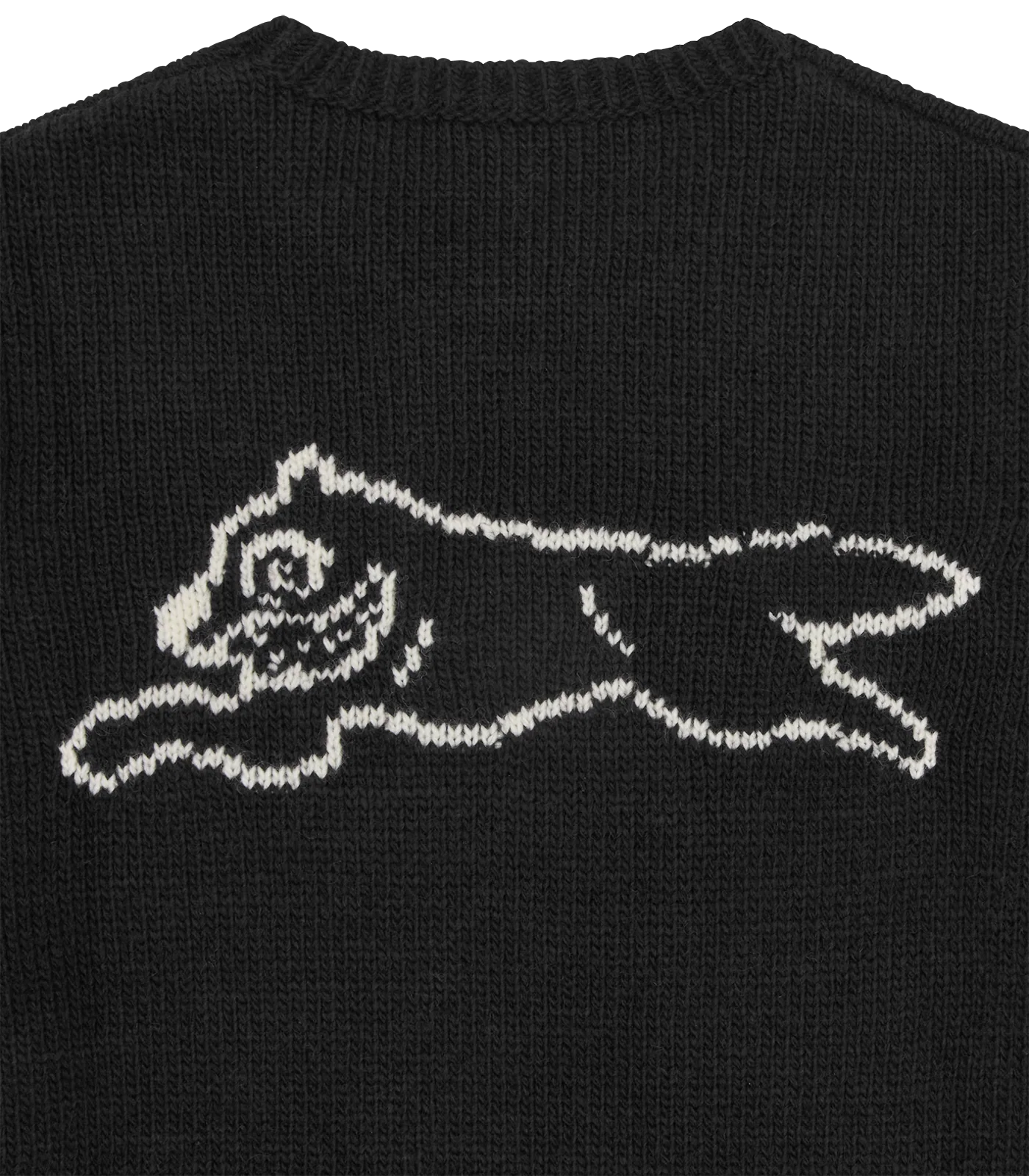 RUNNING DOG KNITTED CREWNECK - BLACK - Image 5