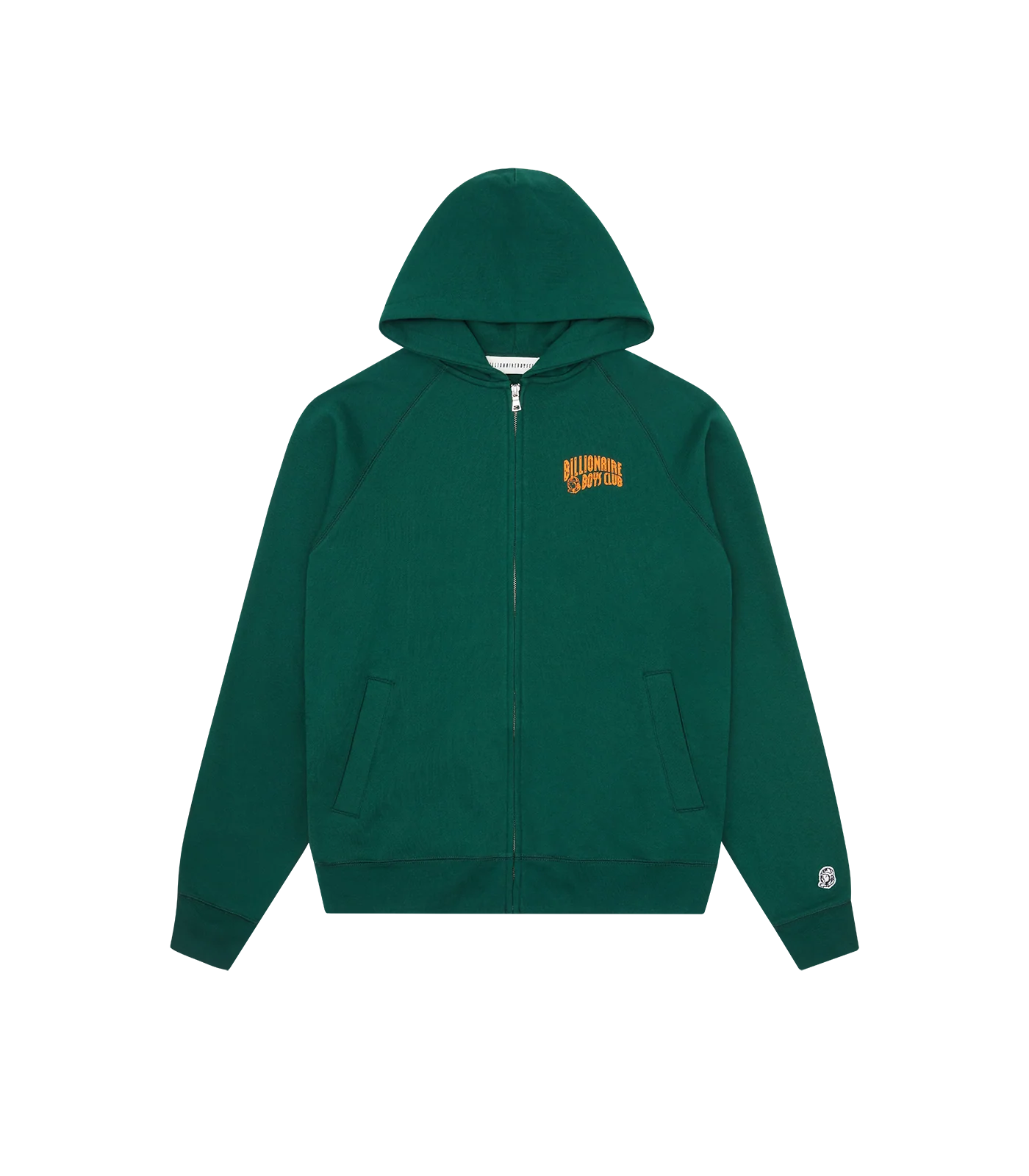 SMALL ARCH LOGO ZIP THROUGH HOOD - FOREST GREEN