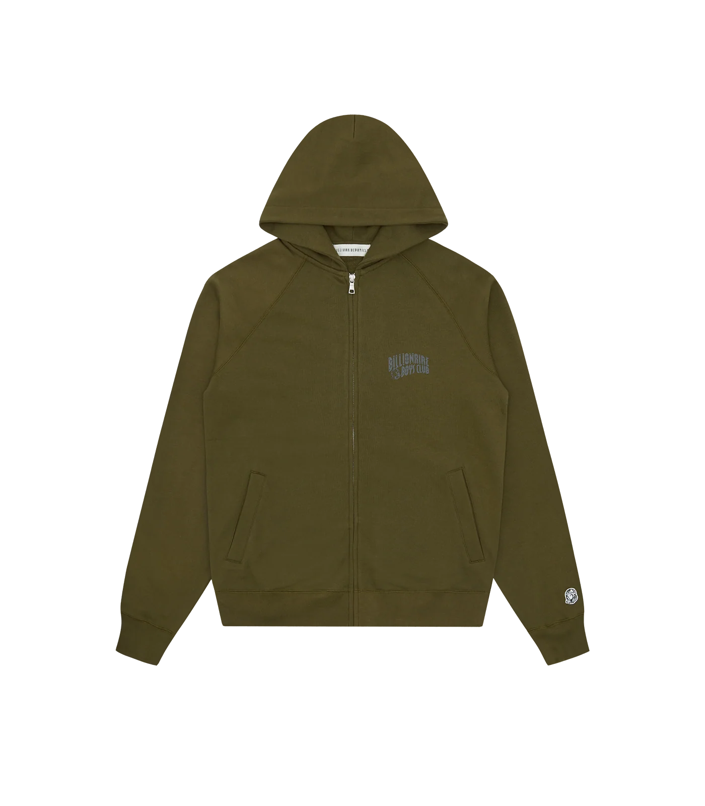 SMALL ARCH LOGO ZIP THROUGH - OLIVE